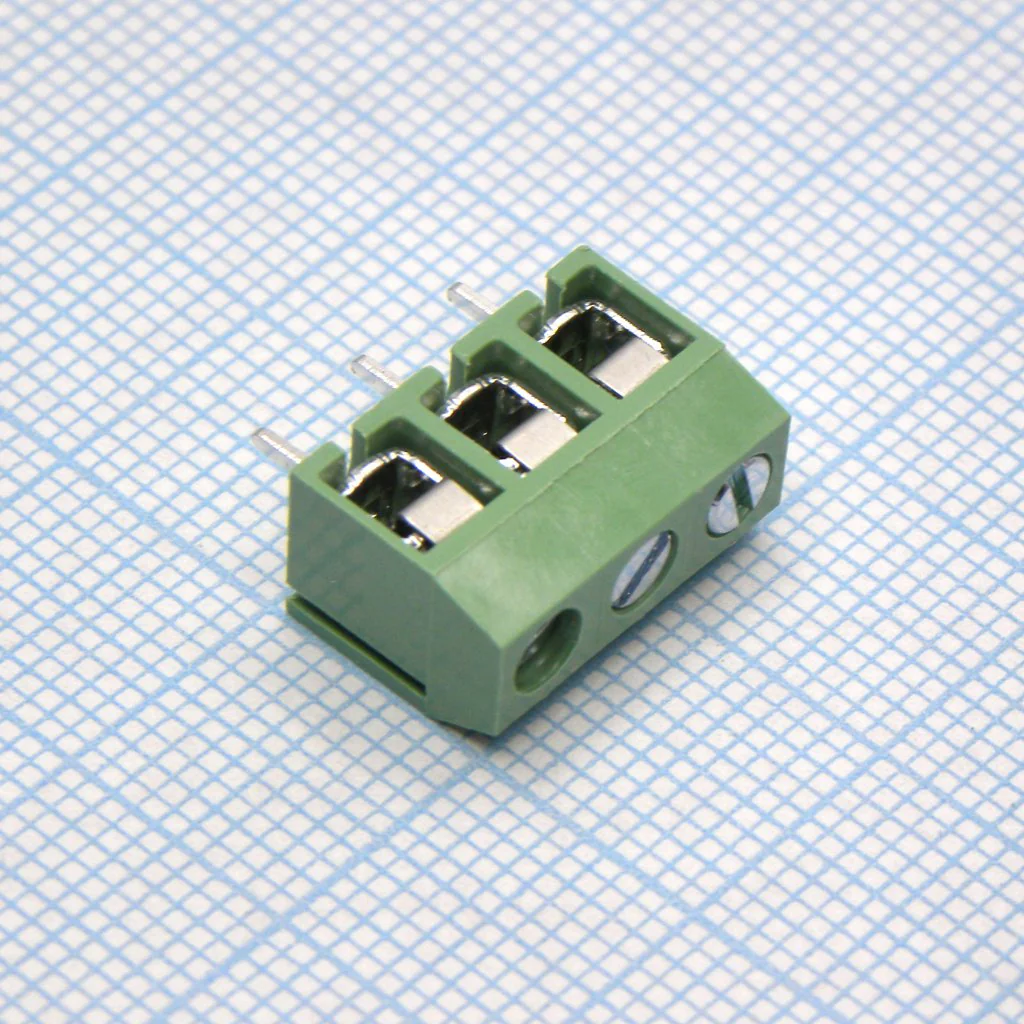 DG306-5.0-03P-14-00A(H) - Винтовой клеммный блок с защитой провода, 3 контакта. Серия DG306-5.0