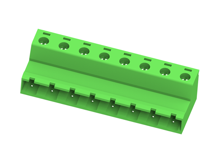 Вилочный разъем на кабель MC-PB7.62H03C-0001 - Вилочный разъем, прямой, на кабель, шаг: 7.62 мм, 3 полюса, фиксация провода винтовая, исполнение: стандартное, 630V, 12A, цвет: зеленый