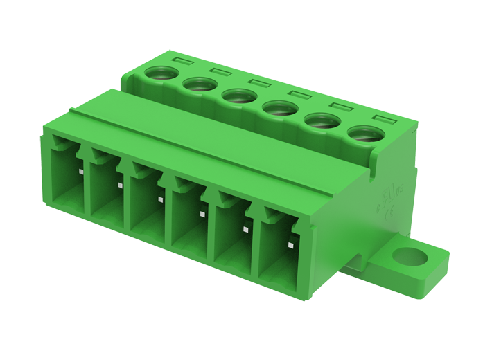 Вилочный разъем на кабель MC-PB3.81H20C-B-0001 - Вилочный разъем, прямой, на кабель, шаг: 3.81 мм, 20 полюсов, фиксация провода винтовая, исполнение: с дополнительной фиксацией на плате, 160V, 8A, цвет: зеленый