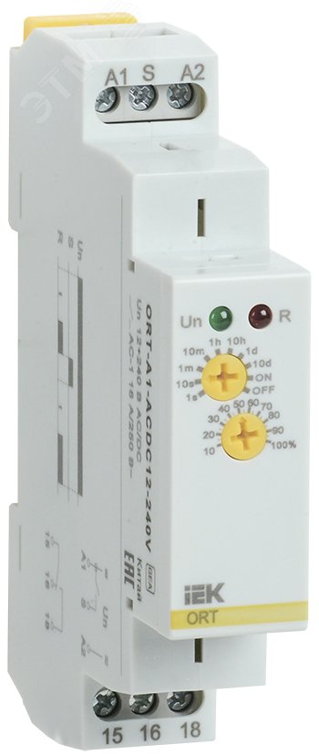 Реле задержки включения ORT. 1 конт. 12-240 В AС/DC ORT-A1-ACDC12-240V
