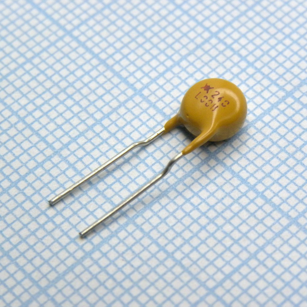 LVR008NK - Самовосстанавливающийся предохранитель PTC 0.08A(hold) 0.19A(trip) 240VDC/240VAC 0.9W 10s 7.4Ohm Radial 7.2 X 4.6mm формованные выводы