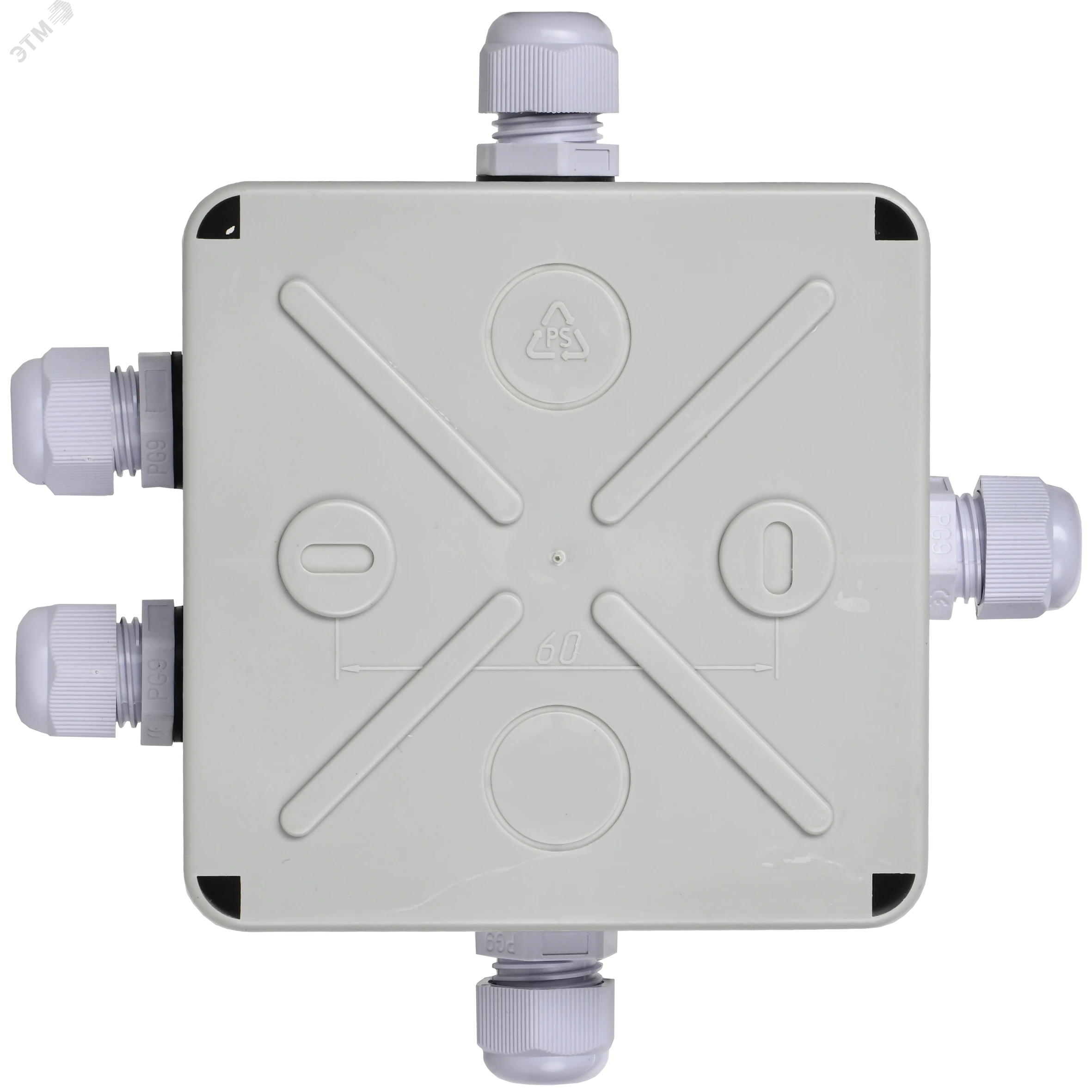Коробка расп. КМ41330 о/п 100х100х50мм PG9 IP55 7035 UKO10-100-100-050-K51-55