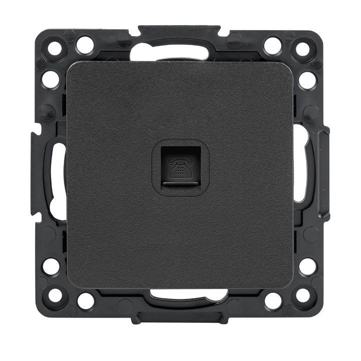 Розетка телефонная 1-м Стокгольм механизм черн. PROxima EZT01-034-10