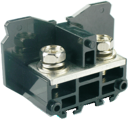 Барьерная клемма UTD-150 - Барьерная клемма, тип фиксации провода: винтовой, номинальное сечение: 60 мм кв., 175A, 660V, ширина: 28 мм, цвет: черный, тип монтажа: DIN 35