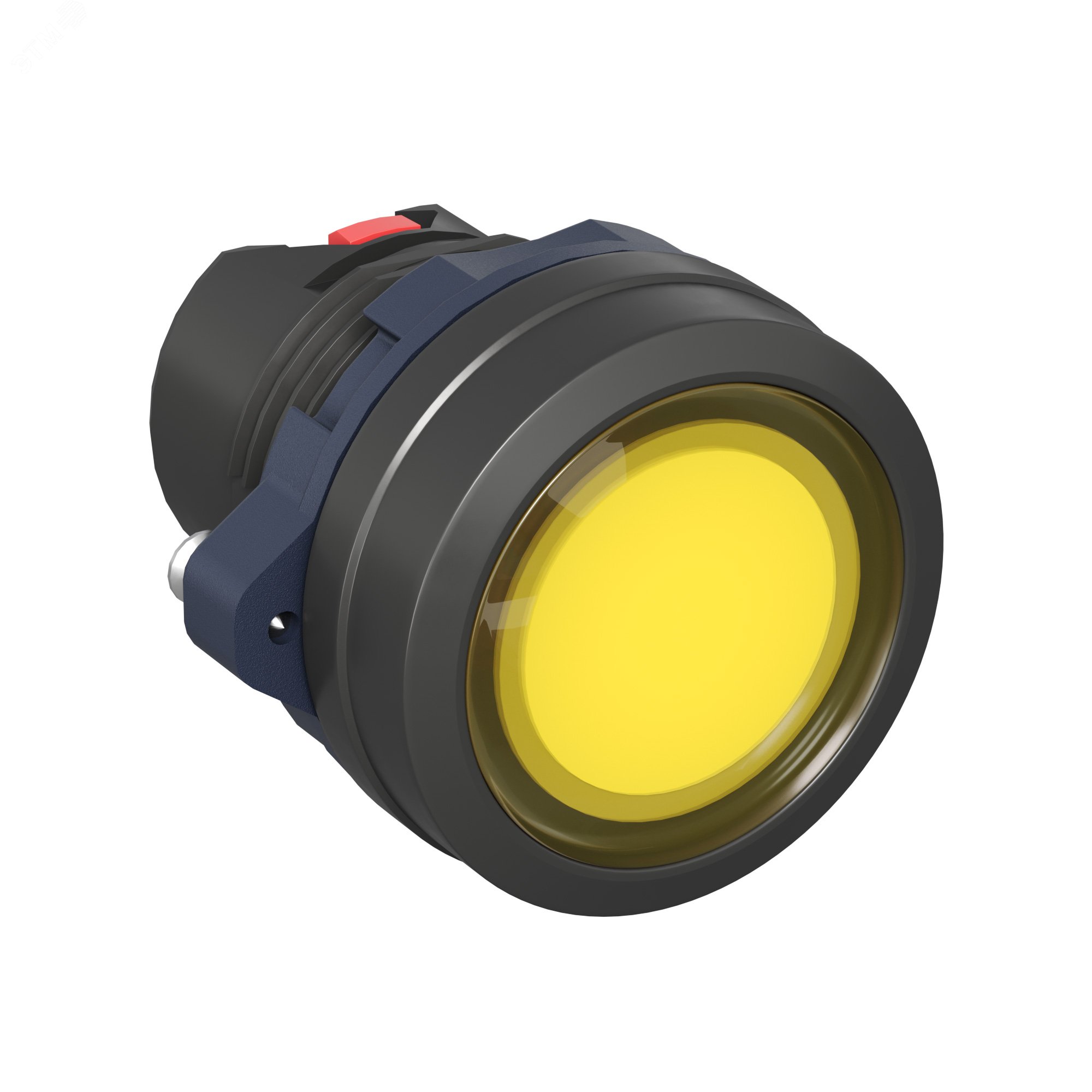 Головка кнопки плоская прозрачная с  фиксацией, ж-лтая M22P-FLLYP