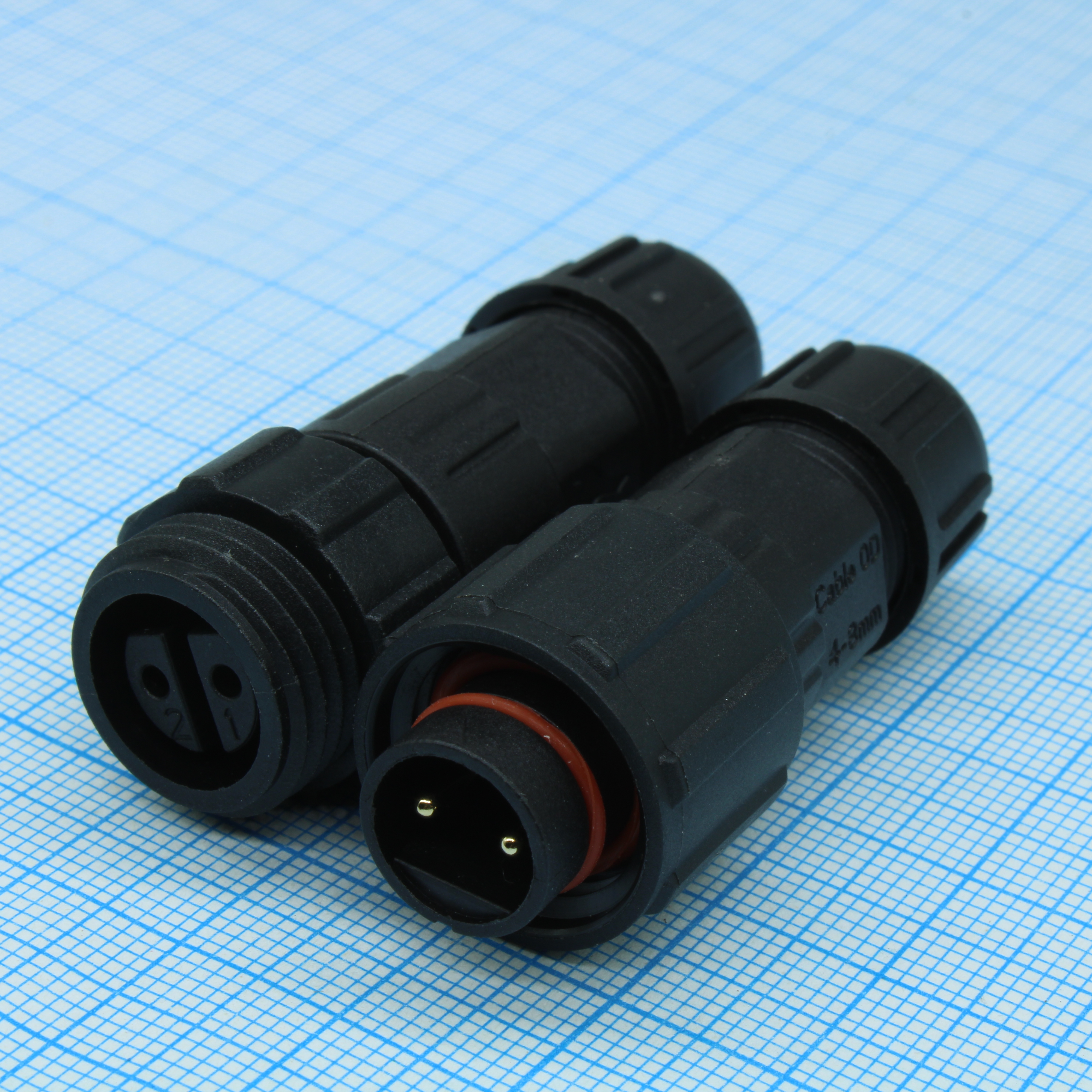 SZC-188A-2P IP68 (250V 10A) - Разъём герметичный SZC-188A-2P (IP68), 2 контакта