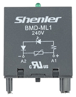 Модуль BMD-ML1 24V - Модуль для реле, 24VAC/DC, зеленый светодиод, выристор, цвет: черный, для колодок: STB14, SEB11-E, SUB*-E, GZP8, GZP11, MT 78 740(745)