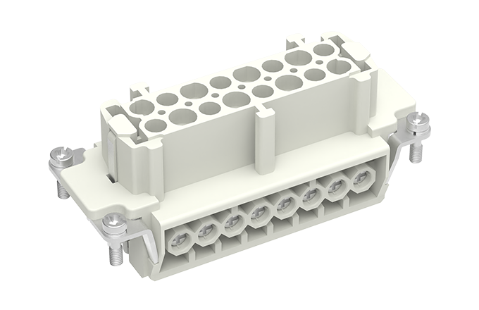 Розеточная контактная вставка SE-016-F - Розеточная контактная вставка, винтовая фиксация, 16 полюсов + PE, типоразмер 16B, 500V, 16A, сечение обслуживаемых проводников 0,14-2,5 мм кв,, тип покрытия контактов: серебро