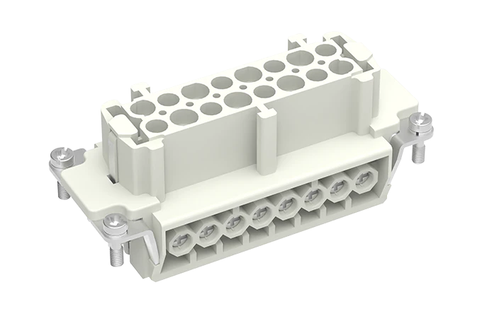 Розеточная контактная вставка SE-016-F - Розеточная контактная вставка, винтовая фиксация, 16 полюсов + PE, типоразмер 16B, 500V, 16A, сечение обслуживаемых проводников 0,14-2,5 мм кв,, тип покрытия контактов: серебро