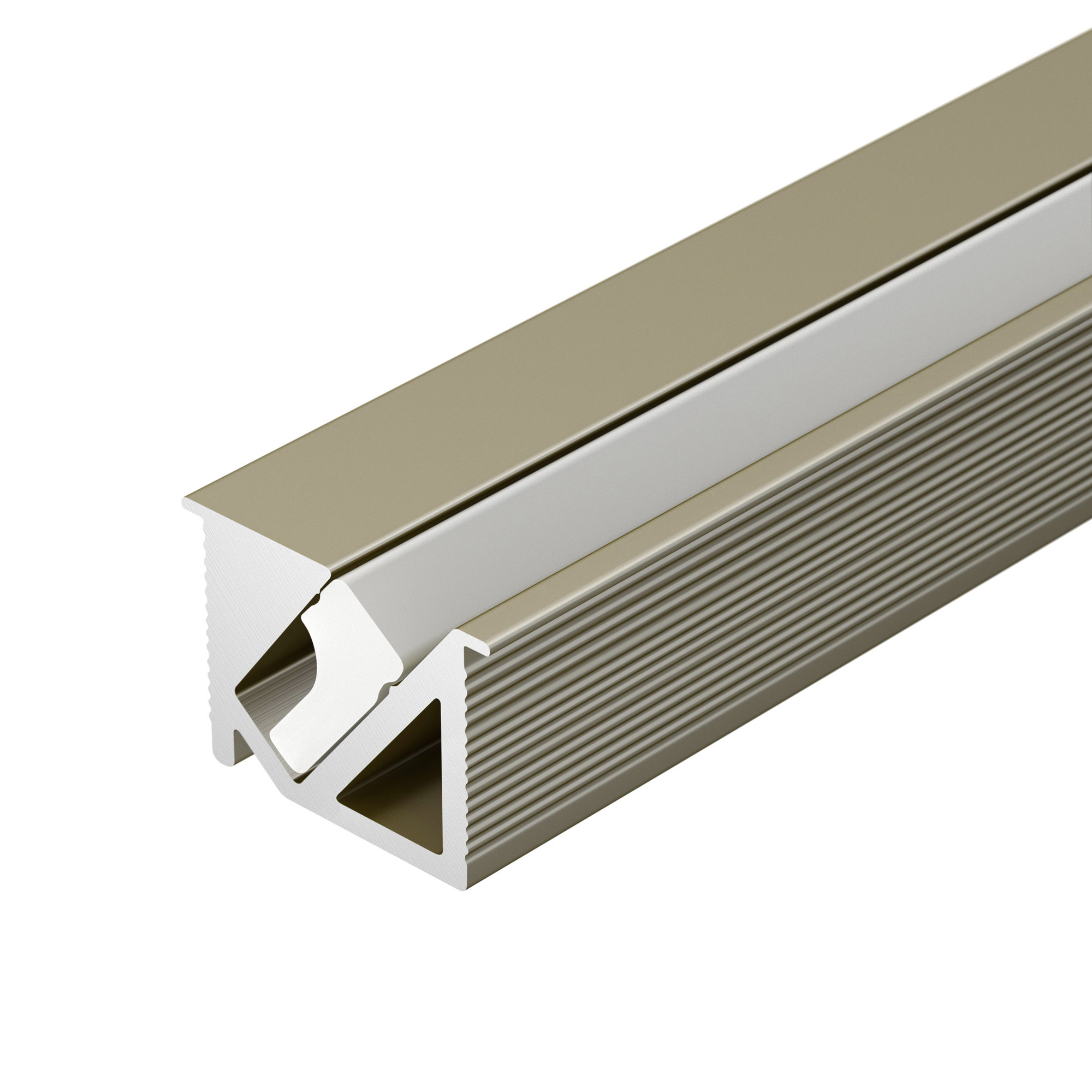 Профиль SL-BEVEL-H10-F14-2000 ANOD OLIVE GREY 038200 - Алюминиевый анодированный профиль для светодиодных лент и линеек с боковым свечением. Цвет - серо-оливковый. Габаритные размеры (LхWхH): 2000x14x10 мм, паз для установки 11,6 мм. Ширина площадки для л