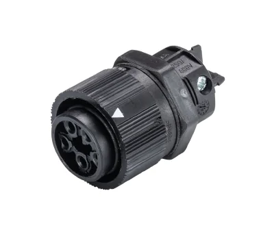 Разъем RST16I5/4S B1 M03 SW - Розеточный разъем в панель М20, IP68(69k), 4 полюса, цвет: черный, номинальные характеристики: 250/400V+PE 16A, серия gesis RST MINI