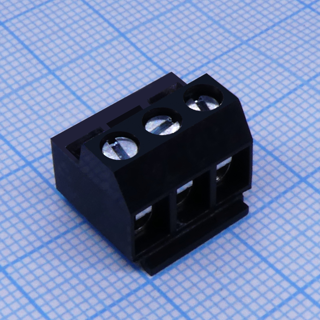 DG331-5.0-03P-13-00A(H) - Универсальный винтовой клнммник на плату 3 кониакта шаг 5.0мм черный