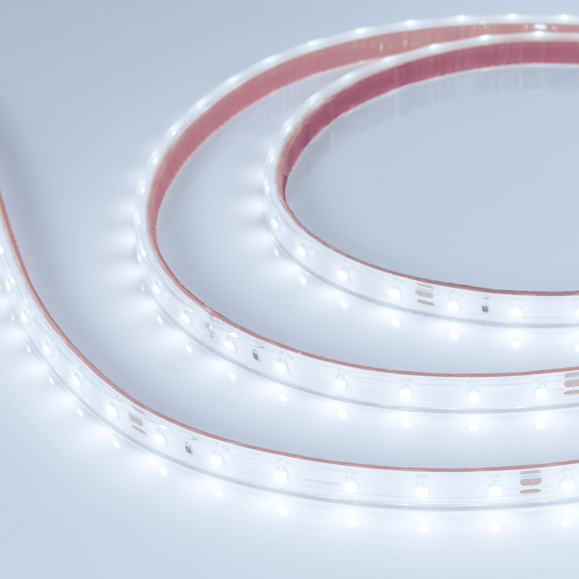 Лента герметичная RTW-PS-A60-10mm 24V White6000 (4.8 W/m, IP67, 2835, 50m) 024562(2) - Светодиодная лента (монтажная бобина 50м) RTW-PS-A60, герметичная (PS-силиконовая экструзия). Светодиоды 2835, 60 шт/м (3000 шт на 50 м), белая плата, ширина 10 мм, ско
