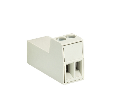 Клемма Wiecon DST85/ 2 - Клемма для торцевого подключения к печатной плате, подвод кабеля сбоку, 2 полюса, шаг: 3,5 мм, винтовая фиксация провода, с маркировкой, 125V, 6A цвет: серый, серия DST 85