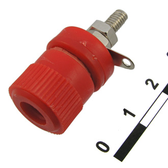 10-0020 RED - Гнездо 10-0020 красный, монтаж на панель