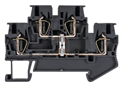 Клемма сдв. WKF 1,5 E2/VB/35 - Этажная клемма, тип фиксации провода: пружинный, номинальное сечение: 1,5 мм кв., 17,5A, 500V, ширина: 4 мм, цвет: черный, тип монтажа: DIN 35