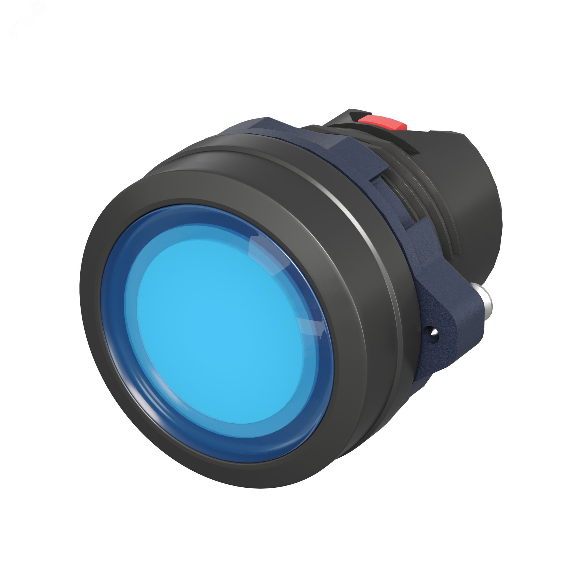 Головка кнопки плоская прозрачная без фиксации,  синяя M22P-FMLBP