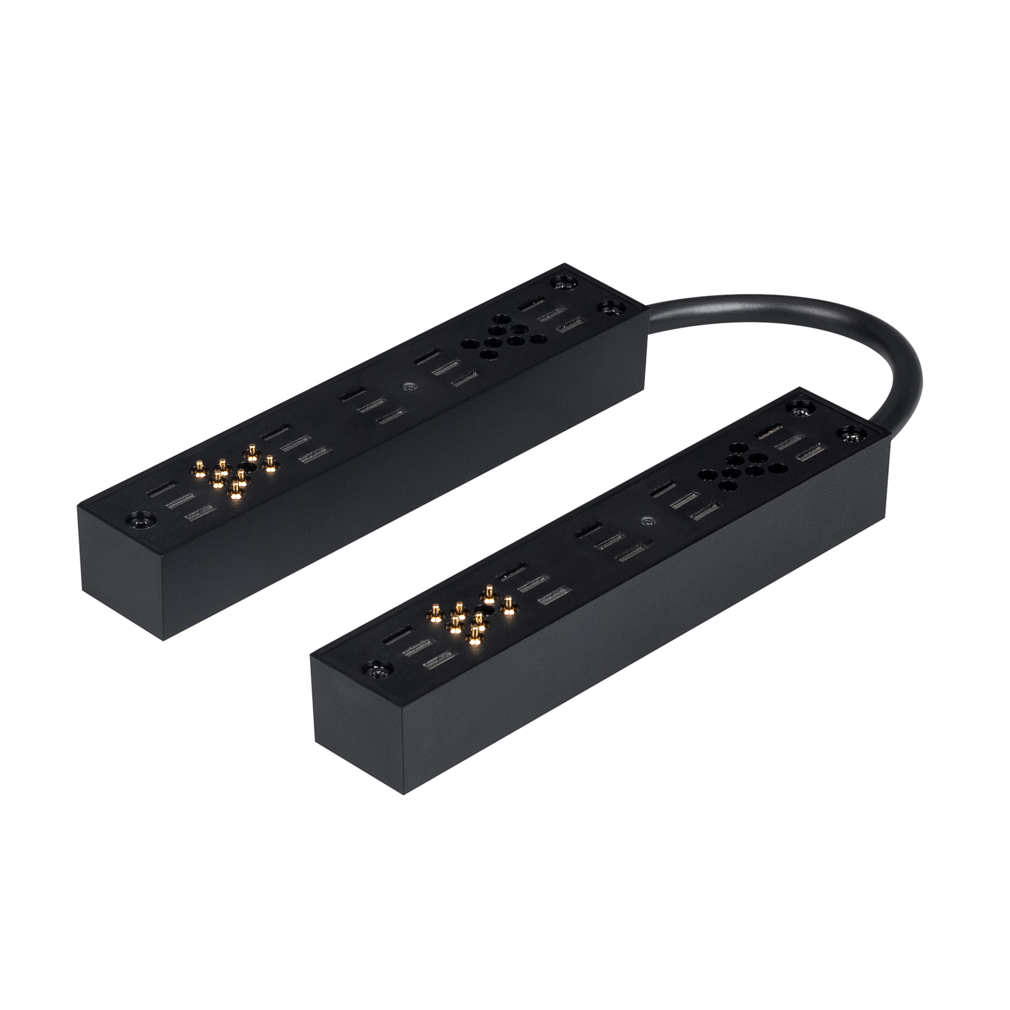 Коннектор гибкий MAG-CON-25-FLEX-POWER (BK) 046826 - Гибкий черный коннектор для электрического соединения двух треков MAG 25 между собой. Габариты одной части 110х20х17 мм.