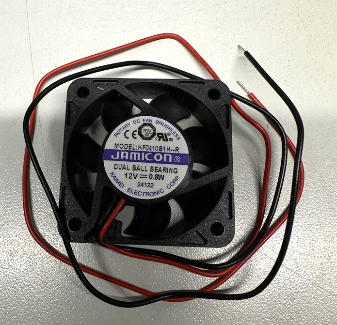 KF0410B1H-R - Вентилятор 12В DC, 6000об/мин., 0.169м3/мин, 40х40х10мм, подшипник качения, тип вывода: провод