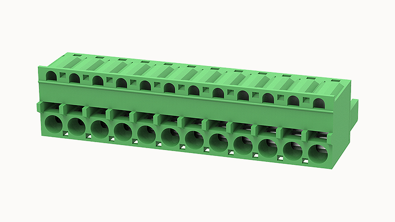 PCB розетка 2EDGKDW-5.08-10P-14 - Розеточный разъем, PCB, на кабель, прямой, шаг 5,08 мм, 10 полюсов, сечение проводников: 0.2 - 2.5 мм кв., пружинная фиксация провода, 320V, 20А, цвет: зеленый, серия 2EDGKDW