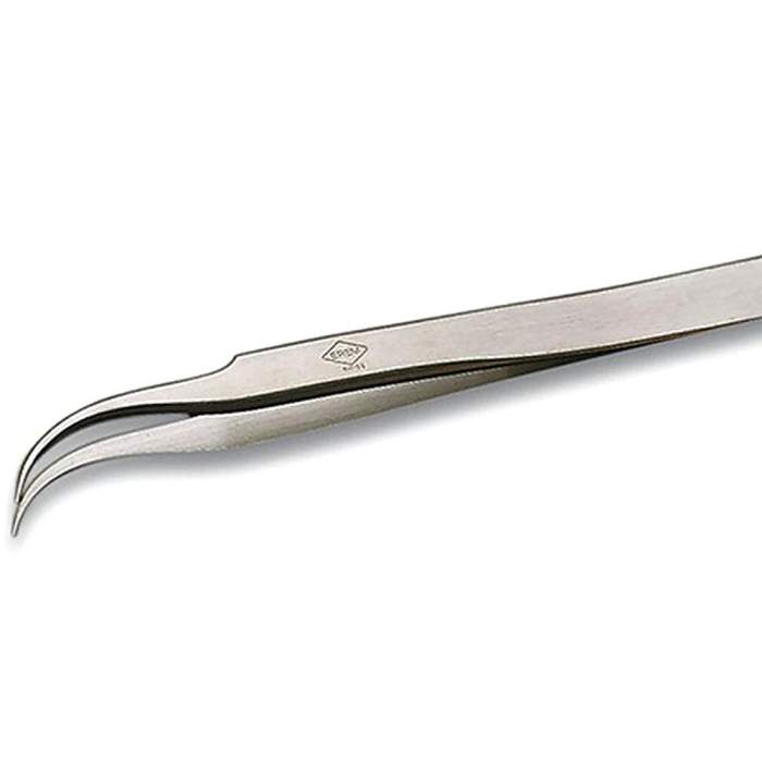 ANTI-MAG MICRO PT  7SA - Специальная нержавеющая сталь, не магнитится. Утонченный точный изогнутый пинцет для легкого удержания в ограниченном пространстве, длина 120 мм, 15 г