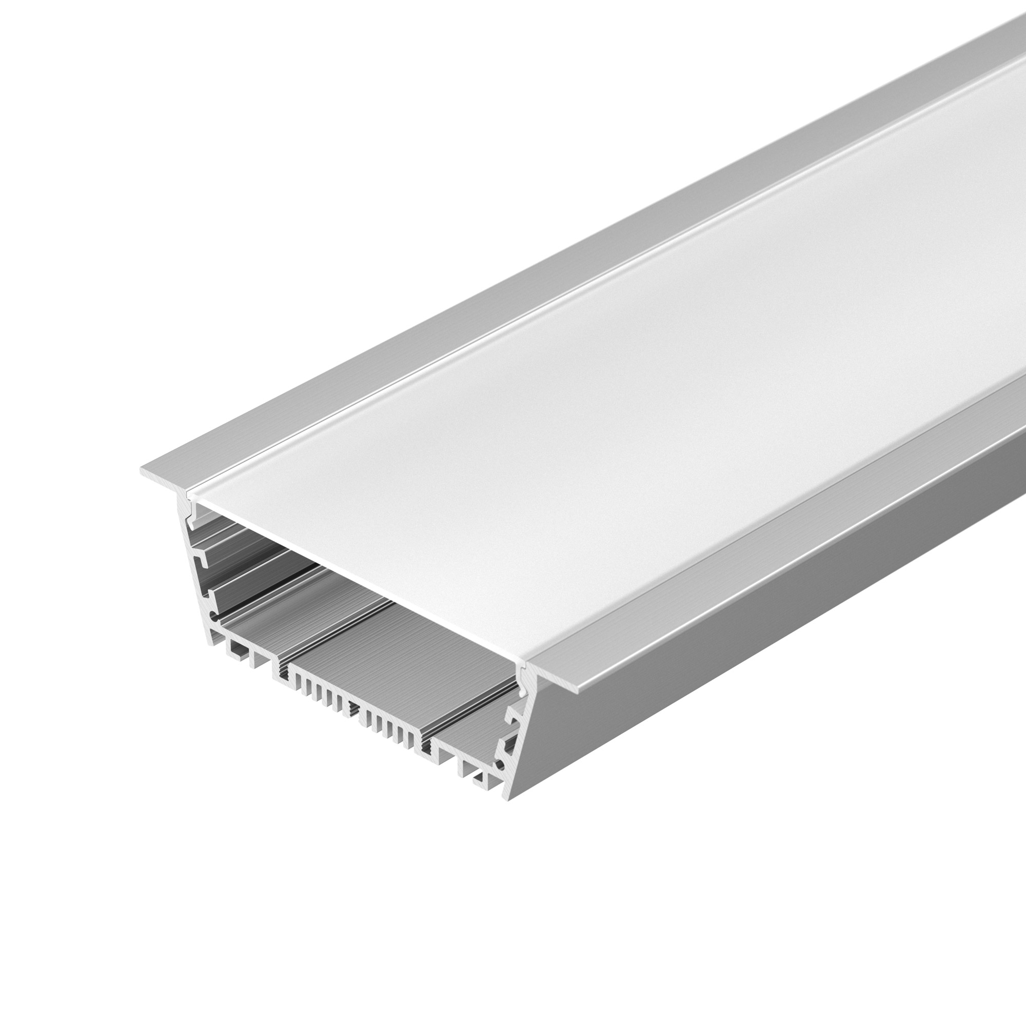 Профиль с экраном ARH-POWER-W120-F-2000 ANOD 027928 - Комплект с экраном. Алюминиевый анодированный встраиваемый профиль для светодиодных лент и линеек. Габаритные размеры (LхWхH): 2000x124x35 мм. Ширина световой линии 96 мм. Паз для установки 103х33 мм. 