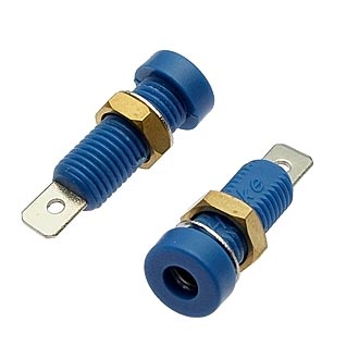 Z032 4MM SOCKET BLUE - Клемма приборная Z032 4 мм, разъем синий, диаметр 4 мм
