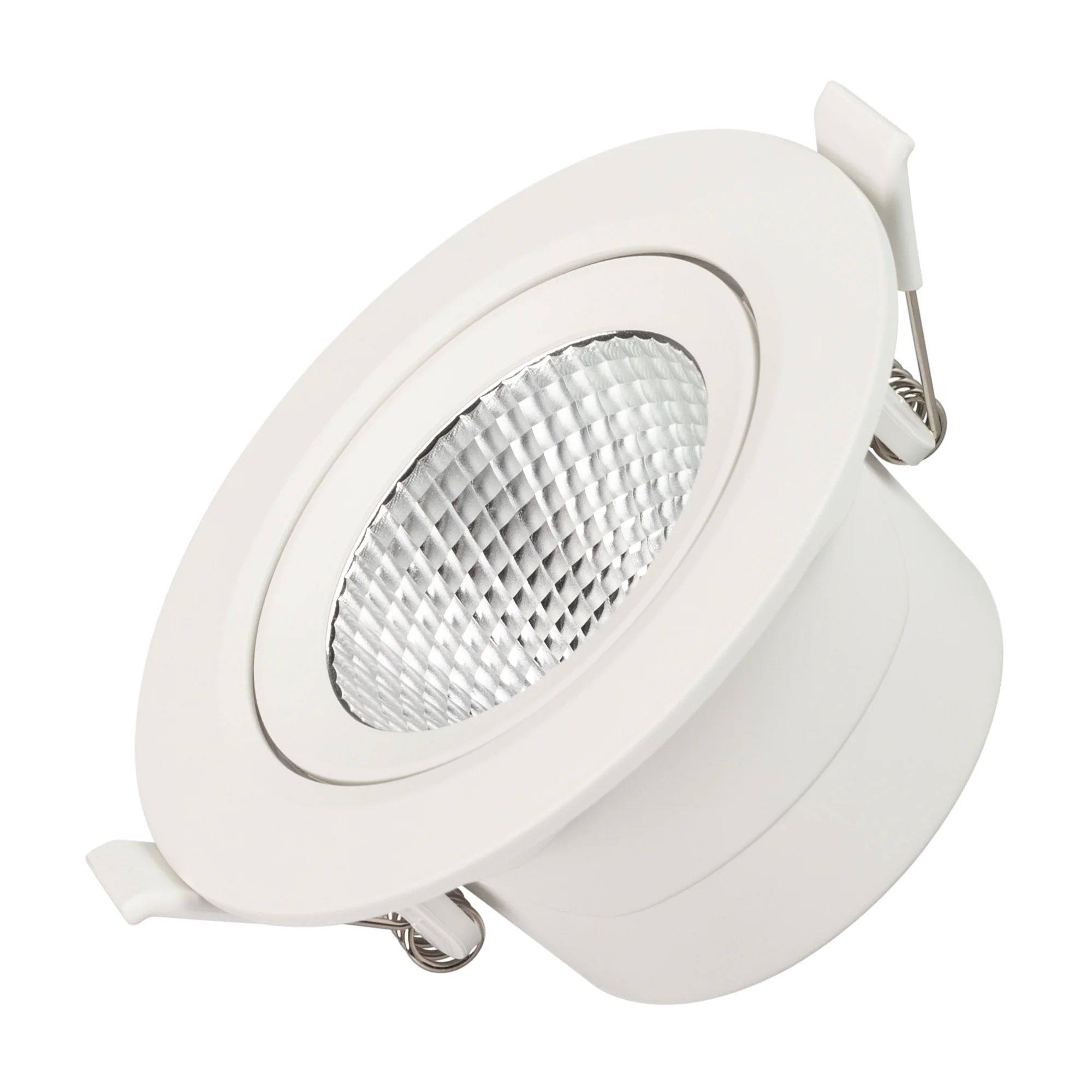 Светильник LTD-POLAR-TURN-R105-10W Day4000 (WH, 36 deg, 230V) 032311 - Встраиваемый поворотный светильник "даунлайт". Мощность 10 Вт, св. поток 900 лм, 90 лм/Вт, дневной 4000 K, CRI>80, UGR<19, угол 36°, напряжение питания 230 В. Белый круглый корпус из т