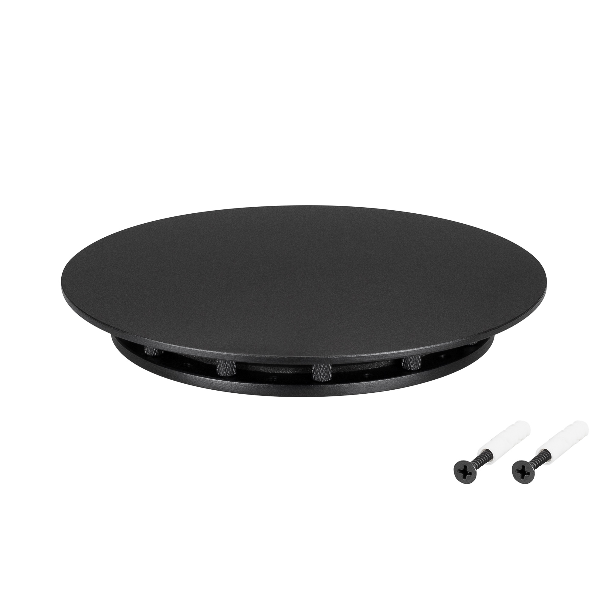 Крепление MOONLIGHT-BASE-ROUND-D13-M Black 046058 - Крепление герметичной ленты MOONLIGHT D13. Материал сталь, цвет чёрный. Размер крышки M (150х150 мм). Подходит для плоских поверхностей. Габариты держателя в сборке 150x150x22 мм. Диаметр основания 90 мм
