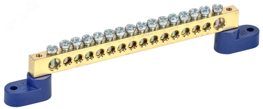 Шина N "ноль" на двух угловых изол ШНИ-8х12-16-У2-С YNN10-812-16C2-K07