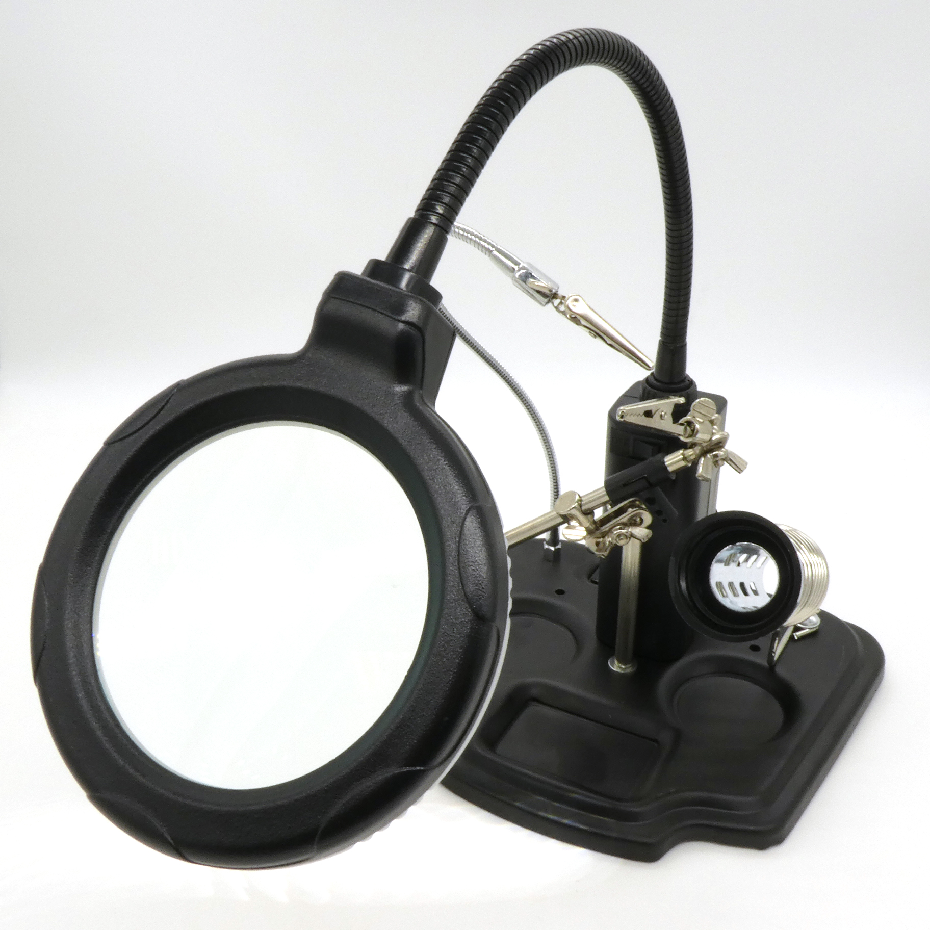 Линза х 3  ZD-10Y - держатель третья рука, d90mm,16 LED