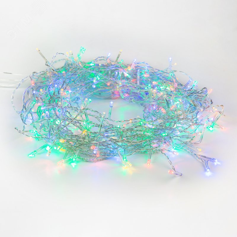 Гирлянда светодиодная "Светодиодный Дождь" 1.5х1м 96LED мультиколор 8Вт 230В IP20 с контроллером провод прозр. 235-029