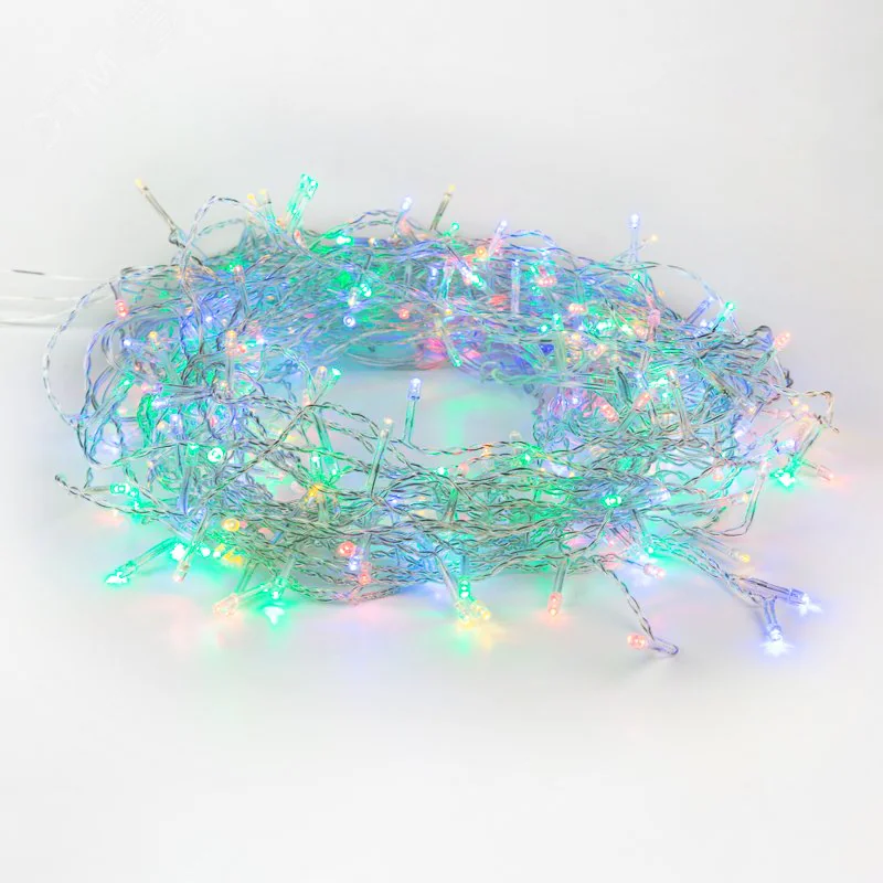Гирлянда светодиодная "Светодиодный Дождь" 1.5х1м 96LED мультиколор 8Вт 230В IP20 с контроллером провод прозр. 235-029