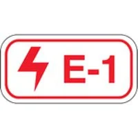 gws138399 - ENERGY TAG-E-1-75X38MM Бирка энергетическая. Размер 75х38мм, 25 шт. в упак. Легенда: Е-1. красно-белая, материал В-7527, полипропилен.