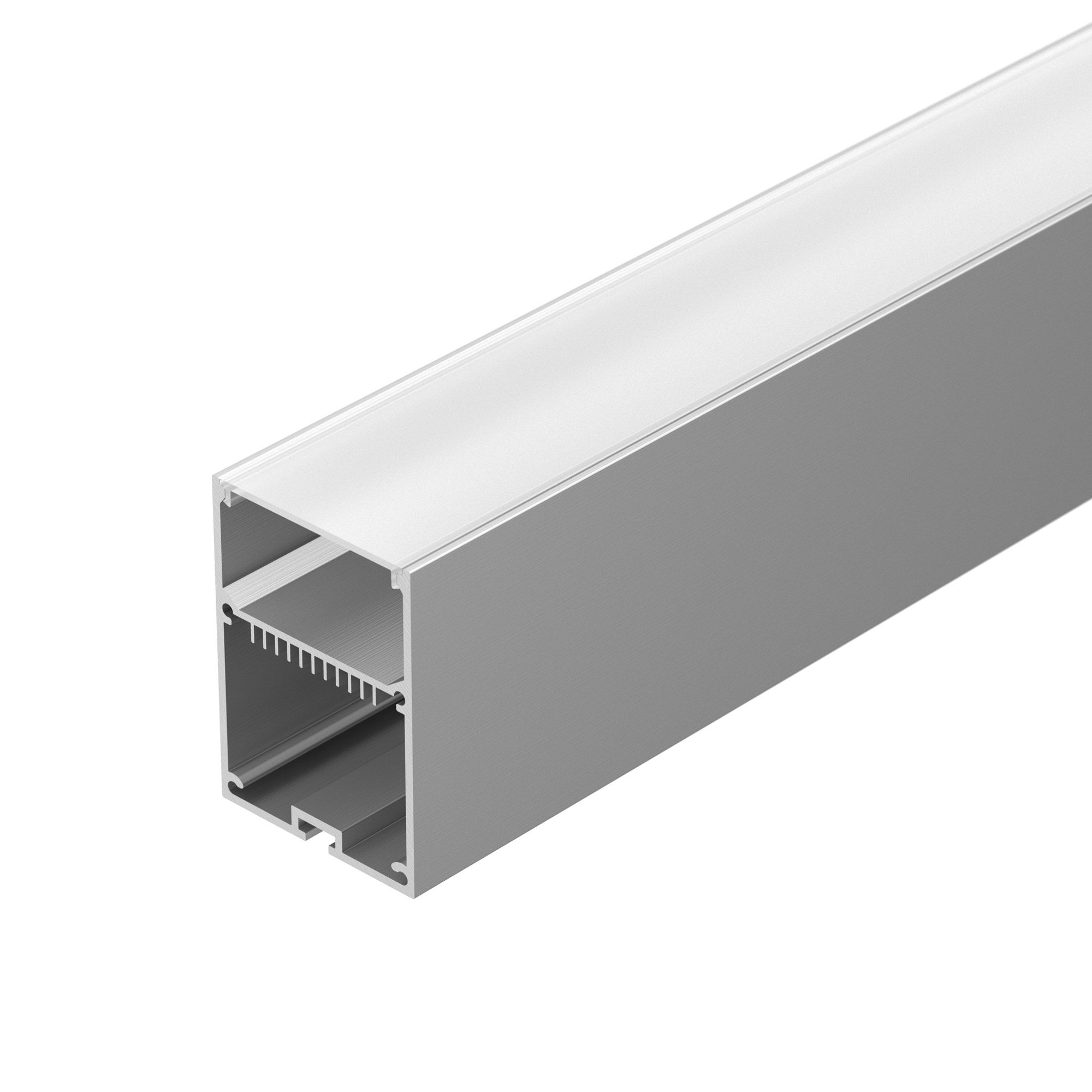 Профиль ARH-LINE-5070-2000 ANOD 031669 - Подвесной/накладной профиль с отсеком для блока питания (до 44х31 мм). Анодированный алюминий. Экран, заглушки и подвес отдельно. Размеры 50х70х2000 мм. Цена за 1м.