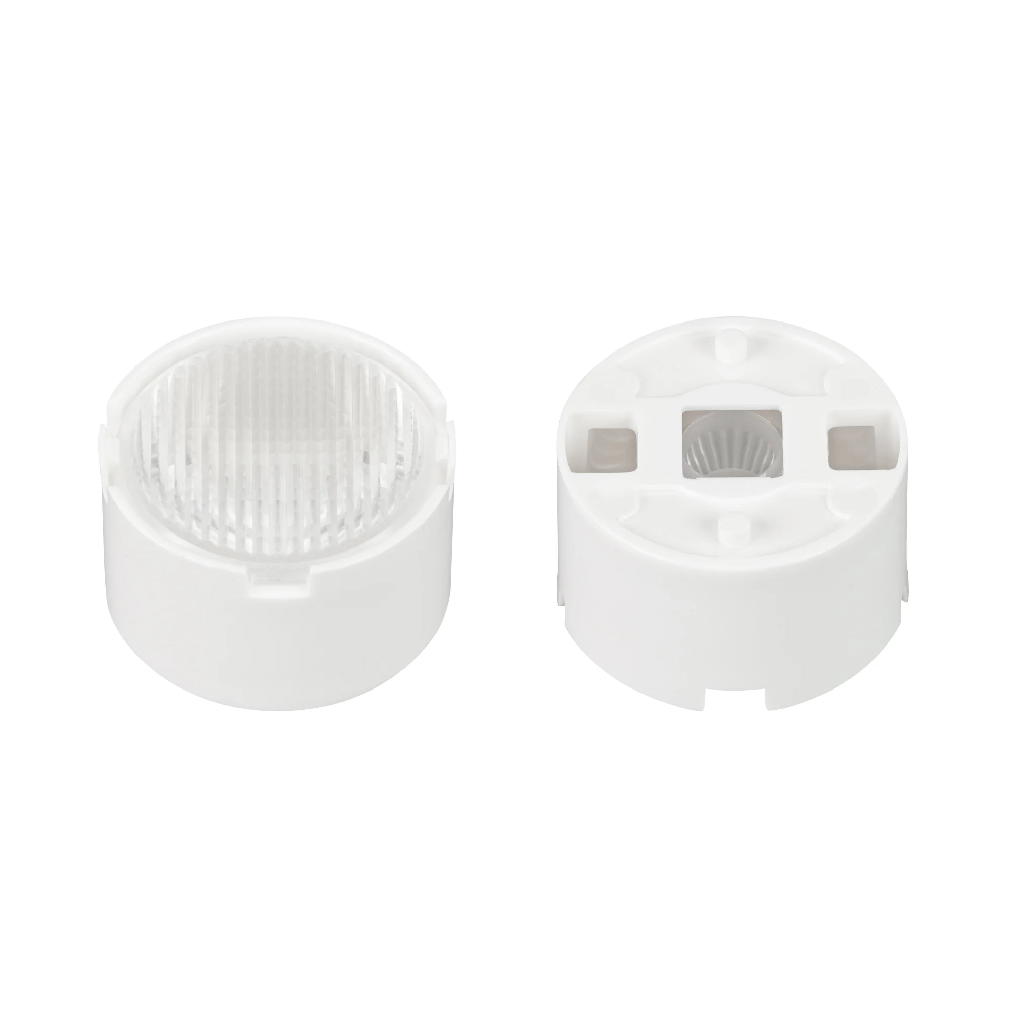 Линза ARL-PM585-U1555-D20xH12-HW 032886 - Одиночная линза со съемным холдером белого цвета для светодиодов SMD: 2525, 2835, 3030, 3535, 5050. Угол обзора: вертикальный 15°, горизонтальный 55°, прозрачная микропризма. Материал PMMA. Диаметр 19.5 мм, высота