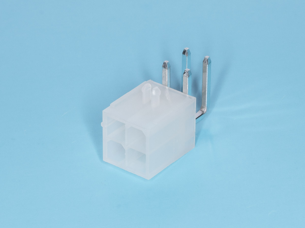 MF-4MRA - Разъем питания (с контактами) Mini-Fit, 4pin, вилка на плату угловая, шаг 4,2мм