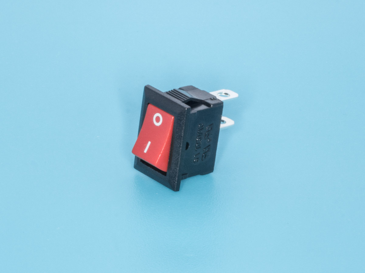 SWR-81R - Выключатель 220В 2 контакта 15х10мм, красный, вкл-выкл