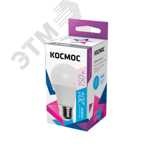 Лампа светодиодная LED 20Вт 220В Е27 D60х118 6500К холодный A60