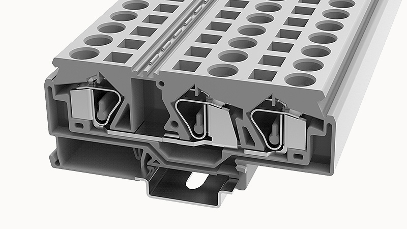 Проходная клемма WS16-TW-01P-11 - Проходная клемма, 3 тип фиксации провода: тип фиксации провода: пружинный, номинальное сечение: 16 мм кв., 76A, 800V, ширина: 12 мм, цвет: серый, тип монтажа: DIN35
