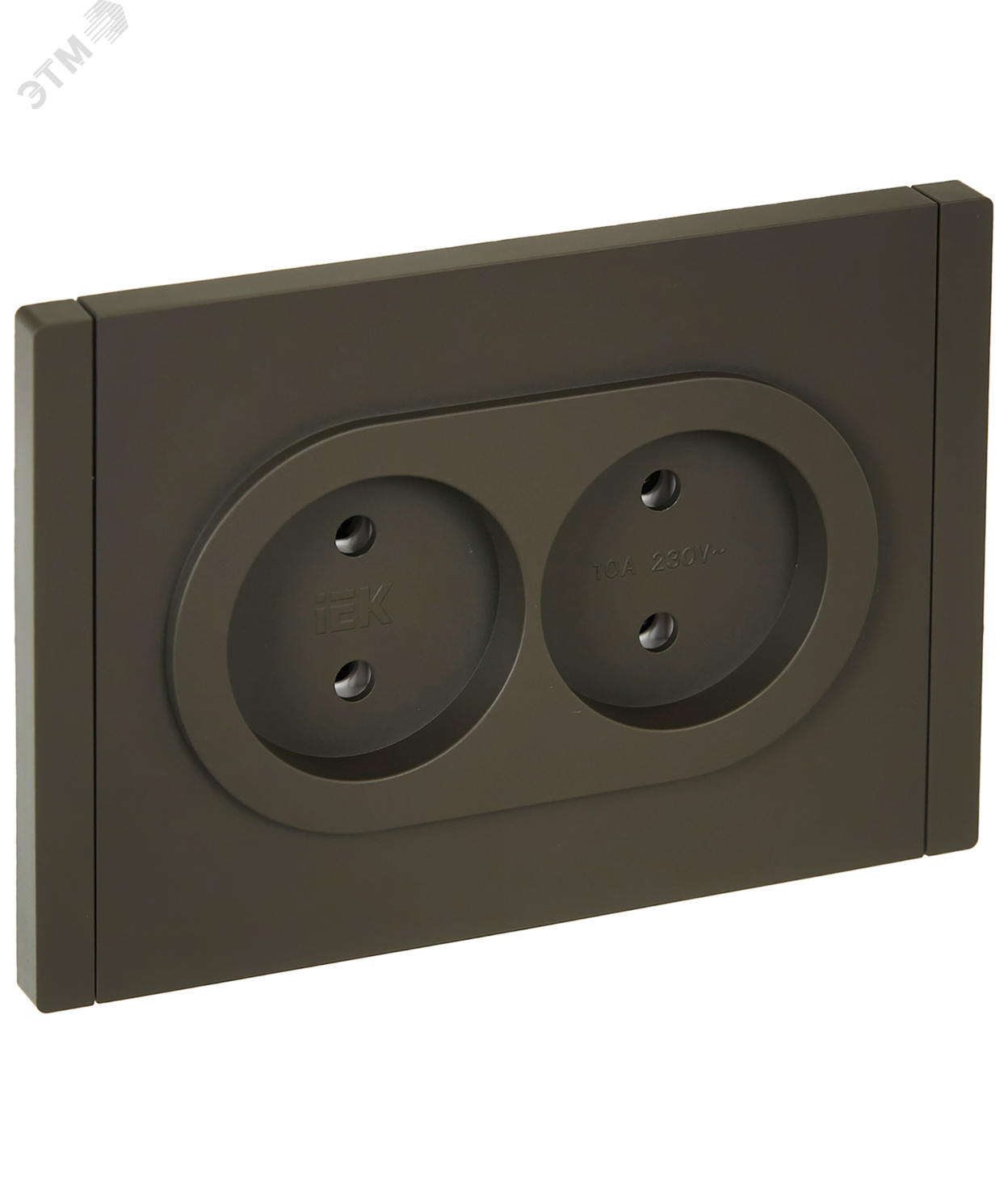 Розетка 2-м СП FORTE&PIANO FP326 10А без заземл. без защ. шторок безвинт. крепл. сер. IEK FP-R20-10-1-K03
