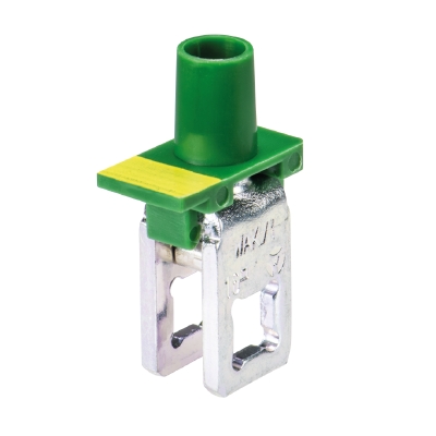 Зажим WAK16/1 GN - Рядная распределительная клемма, тип фиксации провода: винтовой, номинальное сечение: 16 мм кв., цвет: зеленый, тип монтажа: шина 6х6