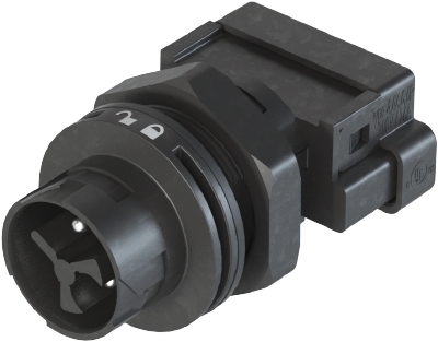 Разъем RST16I3 S D03 MSW - Вилочный разъем в панель М16, MOLA, IP68(69k), 3 полюса, цвет: черный, номинальные характеристики: 250V+PE 16A, серия gesis RST MINI