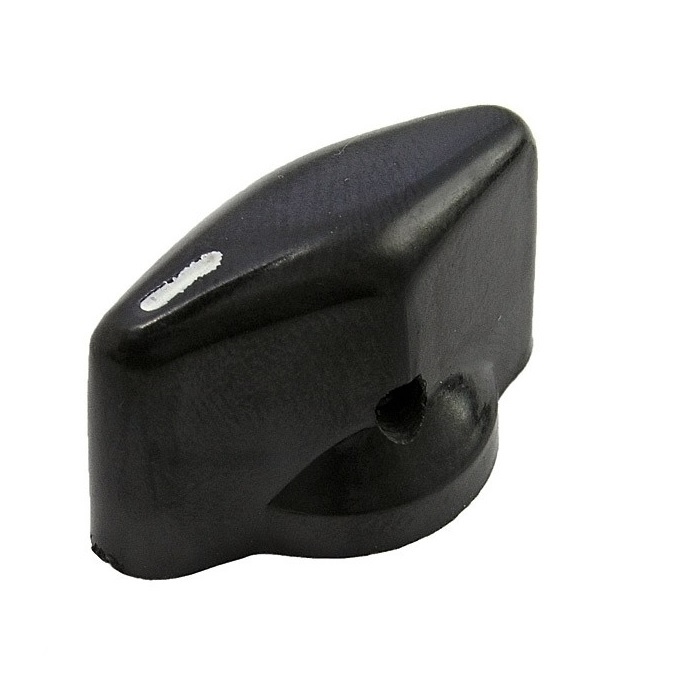 Ручка K9-1 чёрная, d=6.35 мм, с винтом - Ручка управления на вал 6.35 мм, с винтом, чёрная, клювик