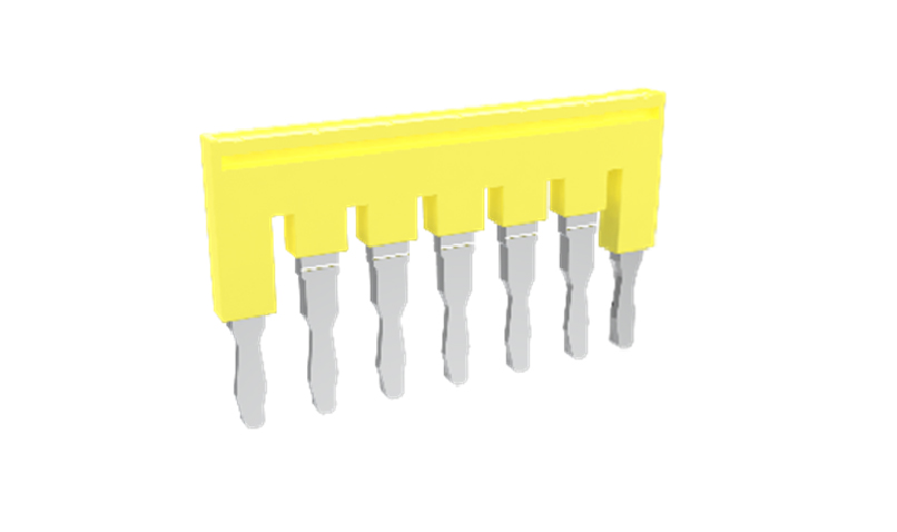 Соединительная перемычка TJA6.2-7 - Соединительная перемычка, втычная, изолированная, 7 полюсов, для серий клемм: TP/TU/TC, шириной 6,2 мм, цвет: желтый