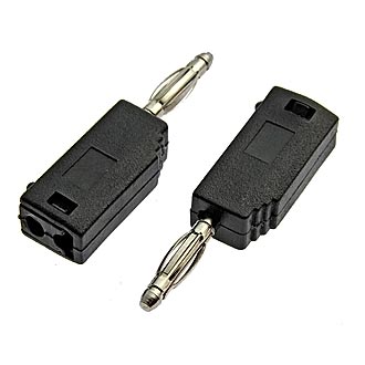 Z027 2MM STACKABLE PLUG BLACK - Штекер Z027 2 мм,составной штекер, черный, диаметр 2 мм