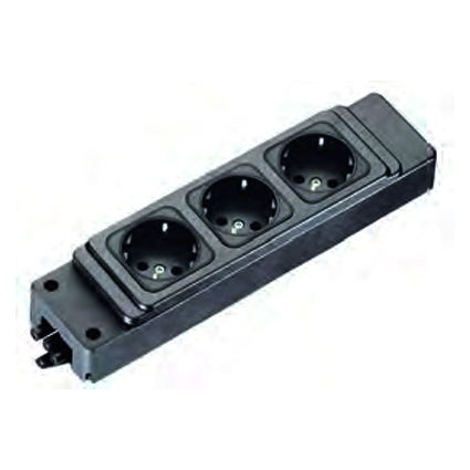 Розеточный блок GST WSDL 1-2 SW - Розеточный модуль, 3 полюса: 1 вход GST18i3, 2 выхода SchuKo, номинальное напряжение: 250V, номинальный ток: 20А, цвет: черный, серия gesis GST18i3