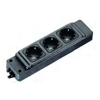 Розеточный блок GST WSDL 1-2 SW - Розеточный модуль, 3 полюса: 1 вход GST18i3, 2 выхода SchuKo, номинальное напряжение: 250V, номинальный ток: 20А, цвет: черный, серия gesis GST18i3