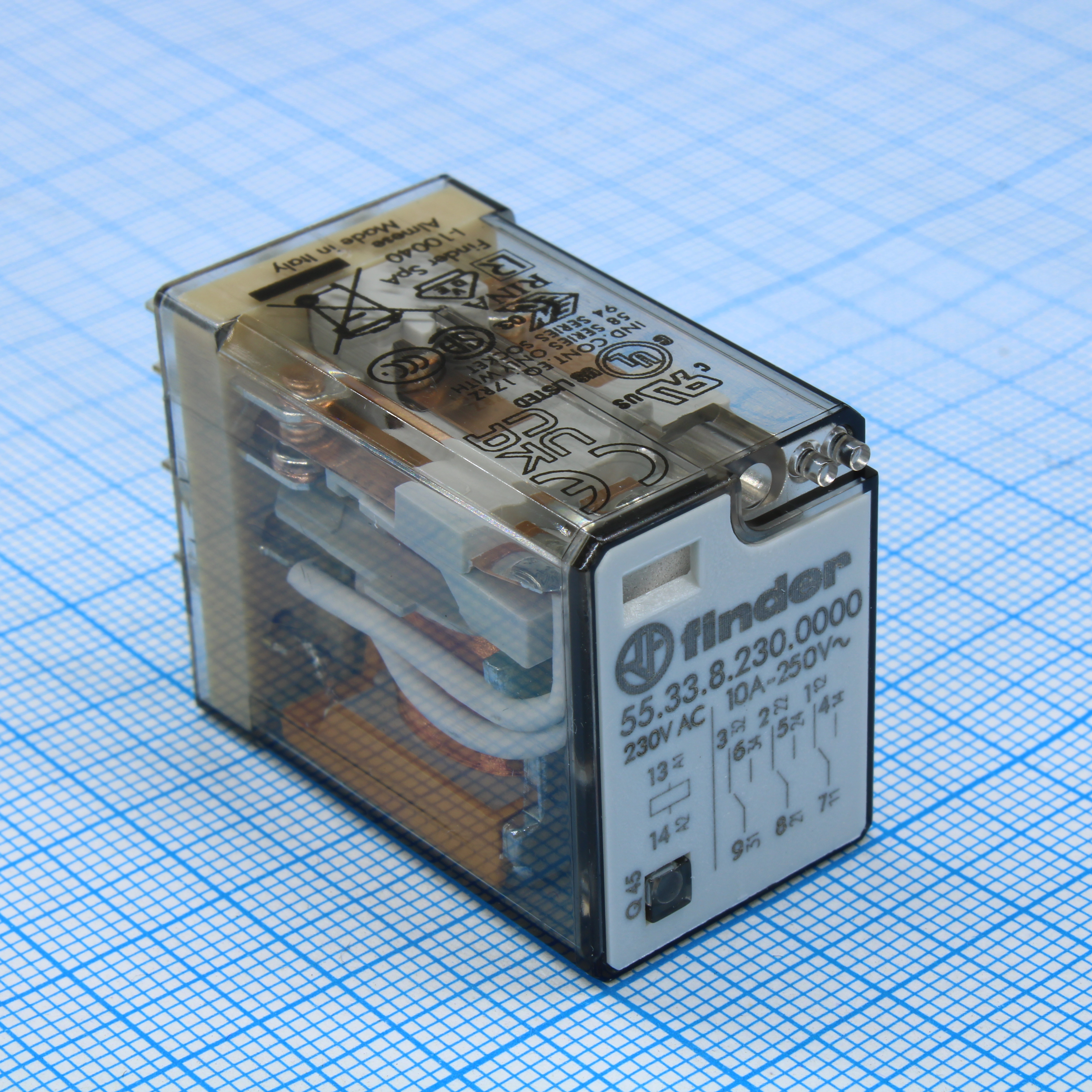 55.33.8.230.0000 - Реле силовое 10А три группы на переключение катушка 250В