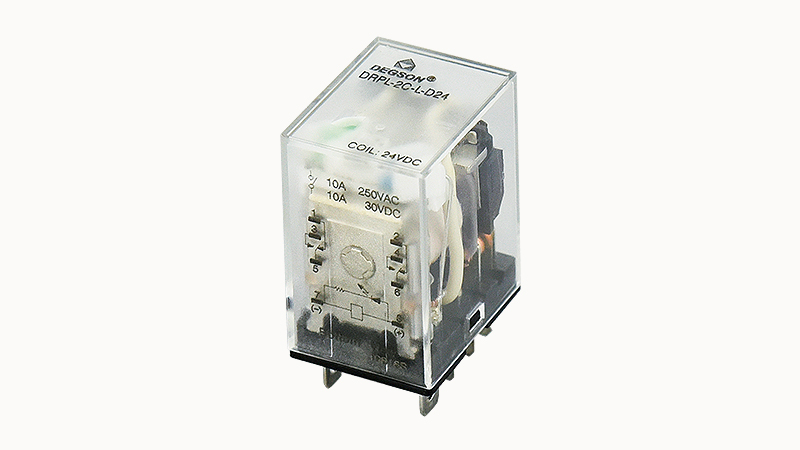 Реле без колодки DRPL-2C-L-A220 - Реле, 2 группы переключающих контактов, 10A, 220AC, материал контактов: AgNi,AgSnO, со светодиодом